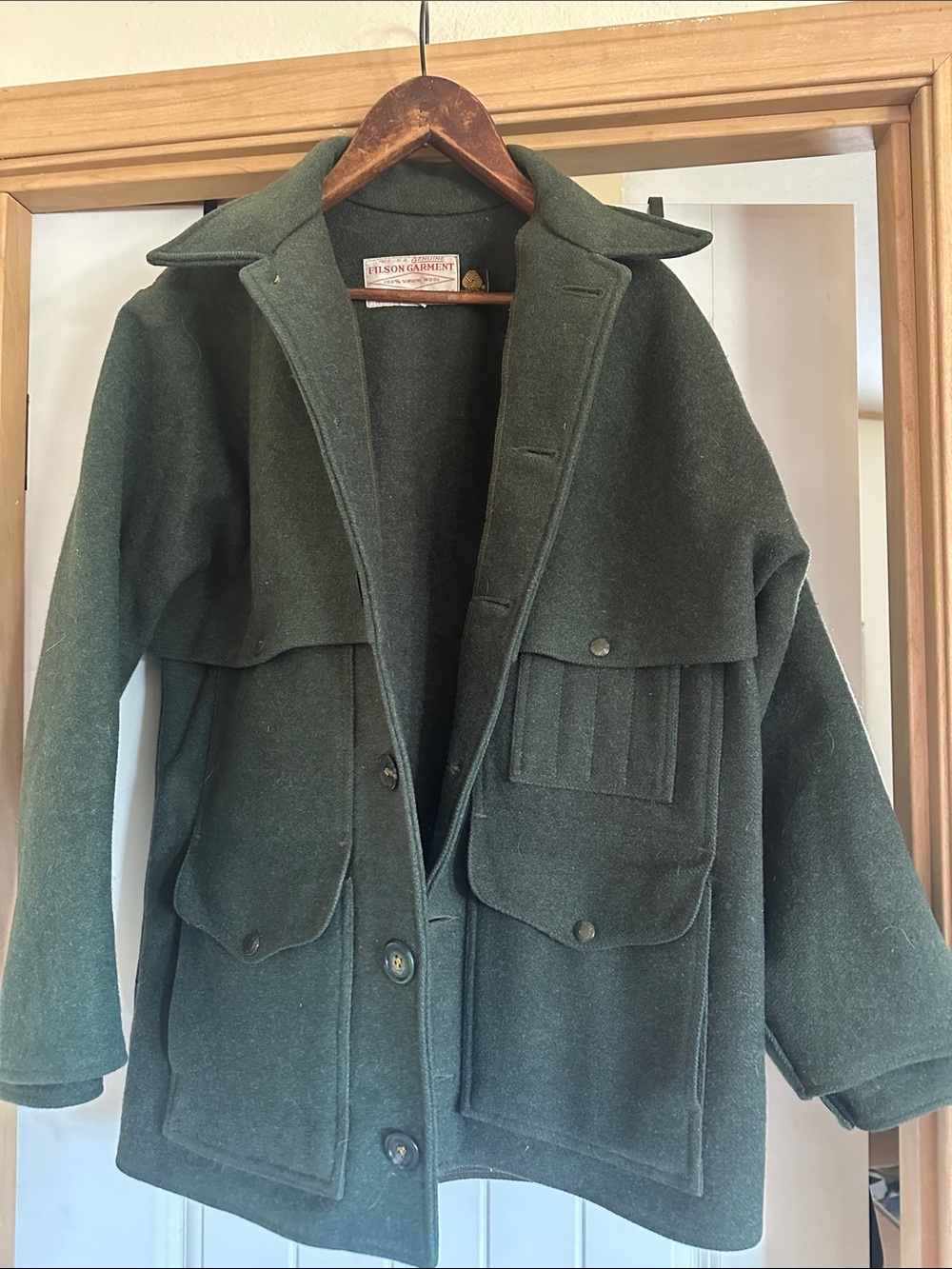 Filson Olive Green Military Wool Field Coat